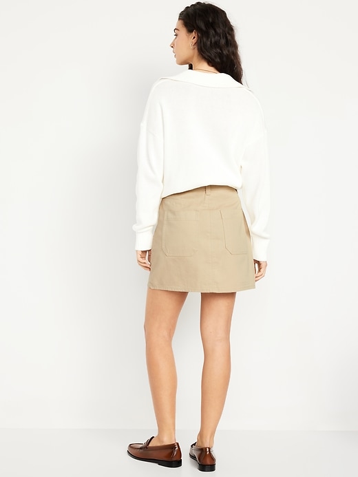 Image number 8 showing, Mid-Rise Jean Utility Mini Skirt