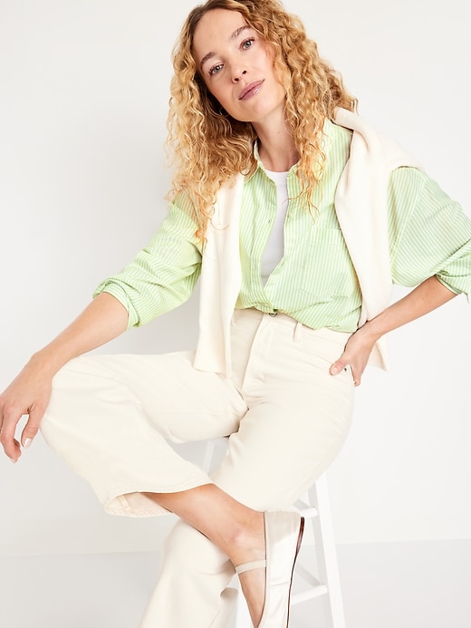 Image number 3 showing, Oversized Button-Down Boyfriend Shirt