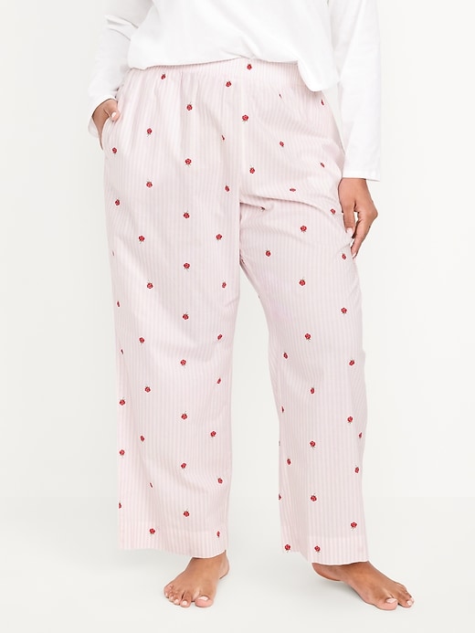 Image number 5 showing, High-Waisted Poplin Pajama Pant