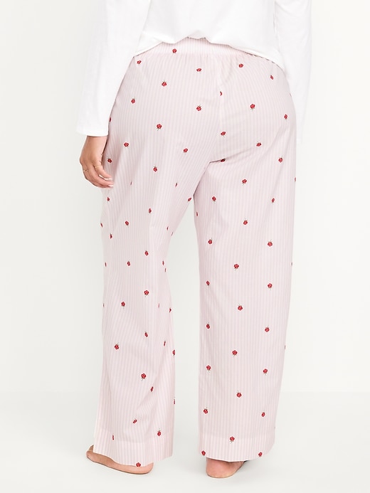 Image number 6 showing, High-Waisted Poplin Pajama Pant