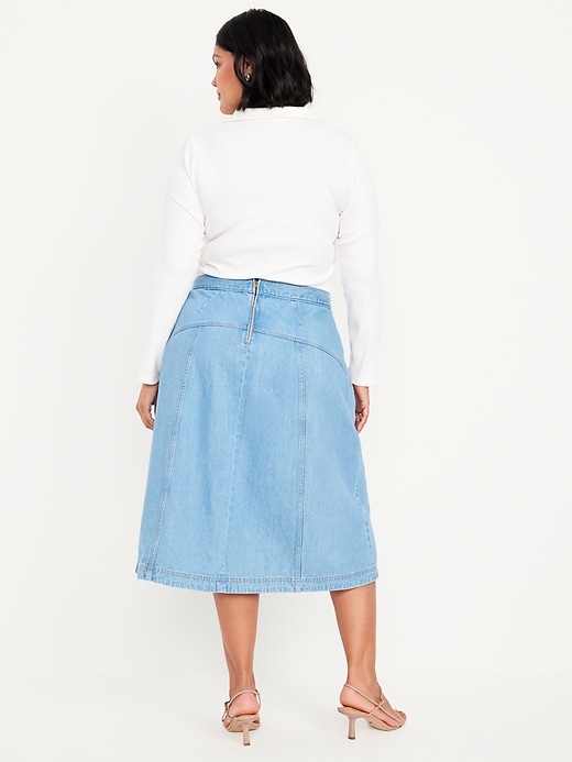 Image number 7 showing, Mid-Rise Jean Midi Skirt