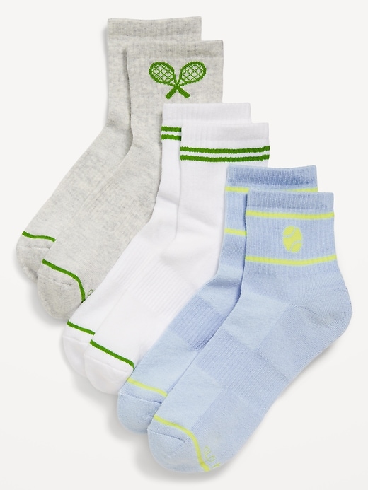 View large product image 1 of 1. Athletic Quarter Crew Sock 3-Pack for Women