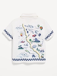 Image number 2 showing, Printed Short-Sleeve Linen-Blend Shirt for Toddler Boys