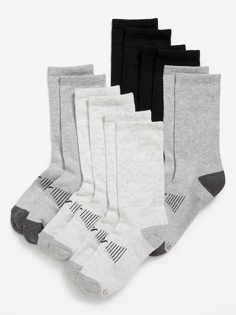 Crew Go-Dry Performance Socks 6-Pack for Boys - Gray