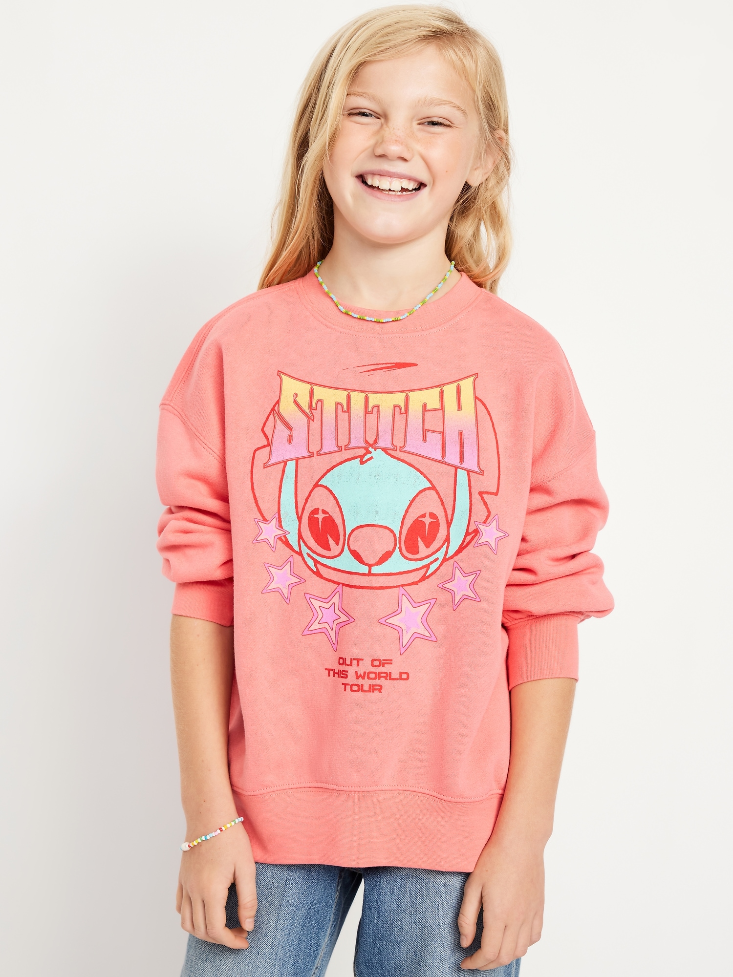 Oversized Licensed Graphic Tunic Sweatshirt for Girls