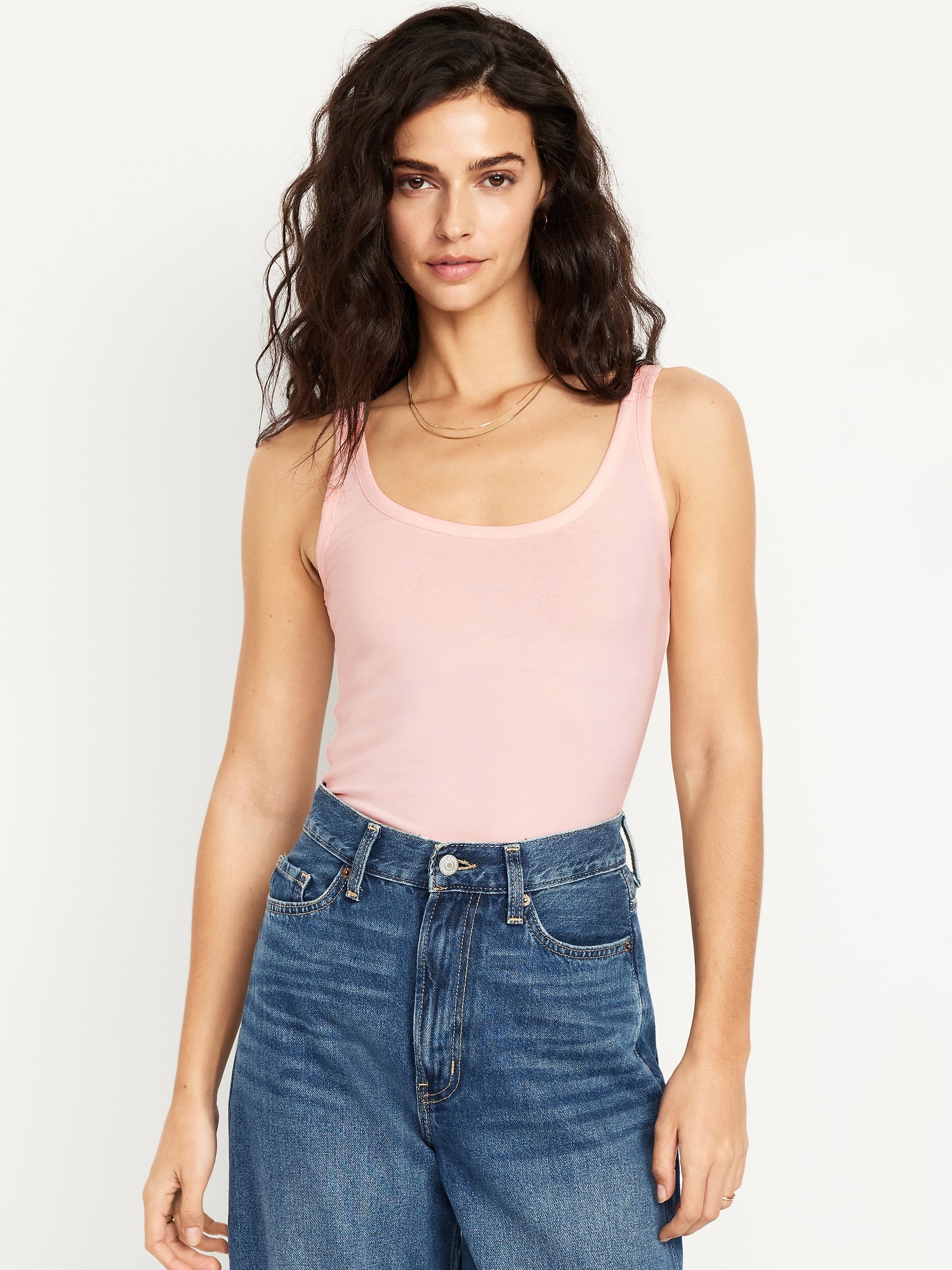 First-Layer Scoop-Neck Tank Top