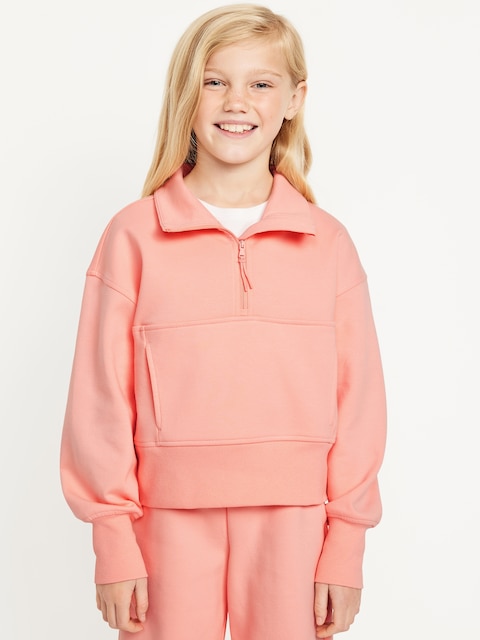 Dynamic Fleece Half-Zip Performance Sweatshirt for Girls - Just Peachy