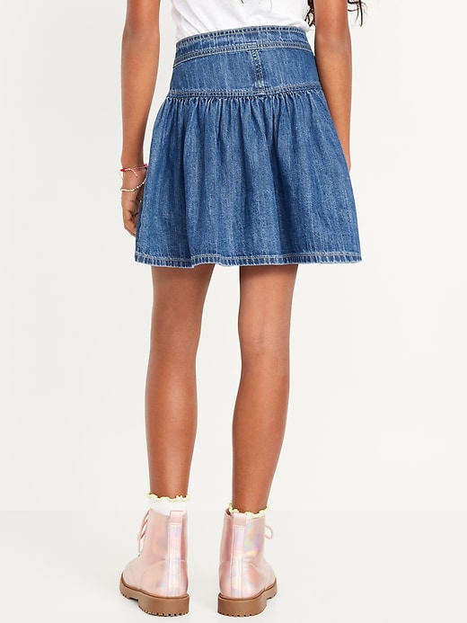 View large product image 2 of 4. Button-Front Jean Swing Skirt for Girls