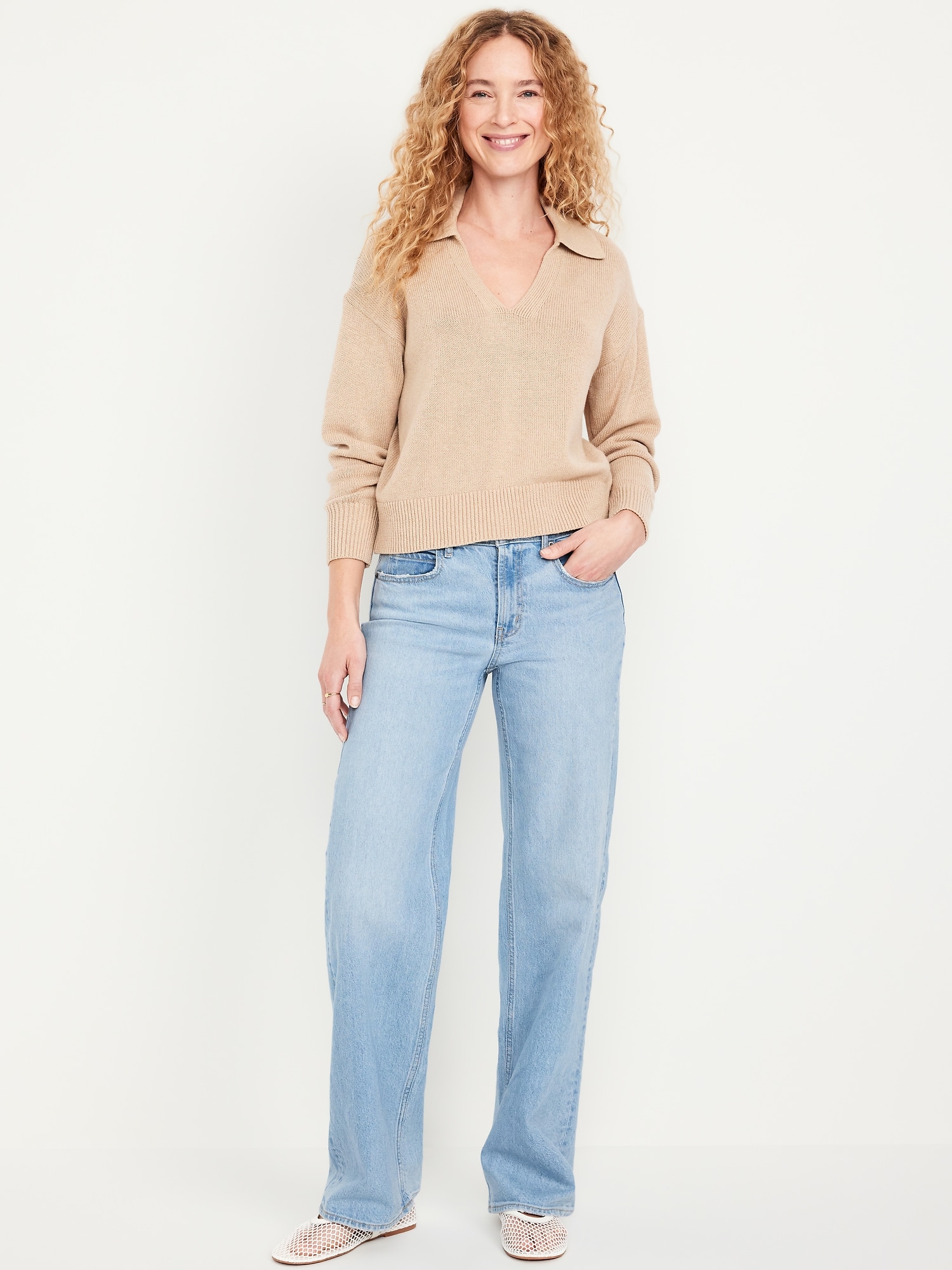 Mid-Rise Wide-Leg Jeans