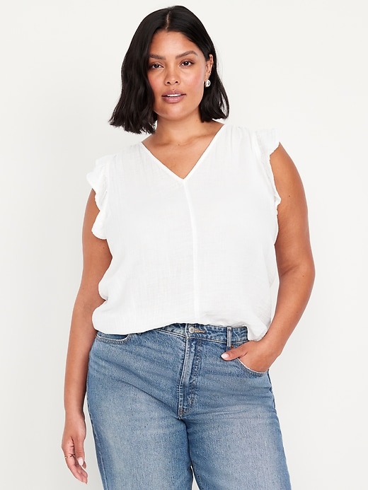 Image number 6 showing, Sleeveless Crinkle Gauze Top