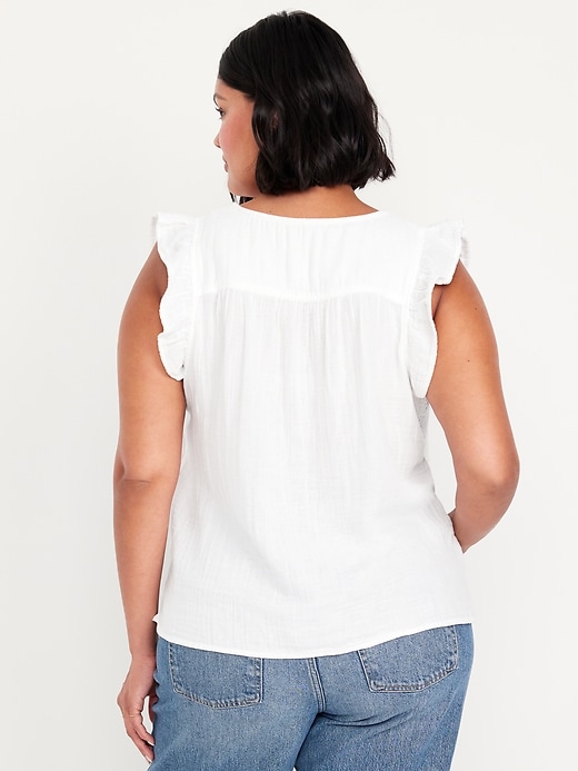 Image number 7 showing, Sleeveless Crinkle Gauze Top