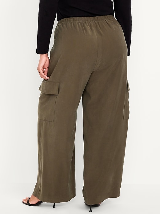 Image number 8 showing, Extra High-Waisted Drapey Cargo Super Wide-Leg Pants