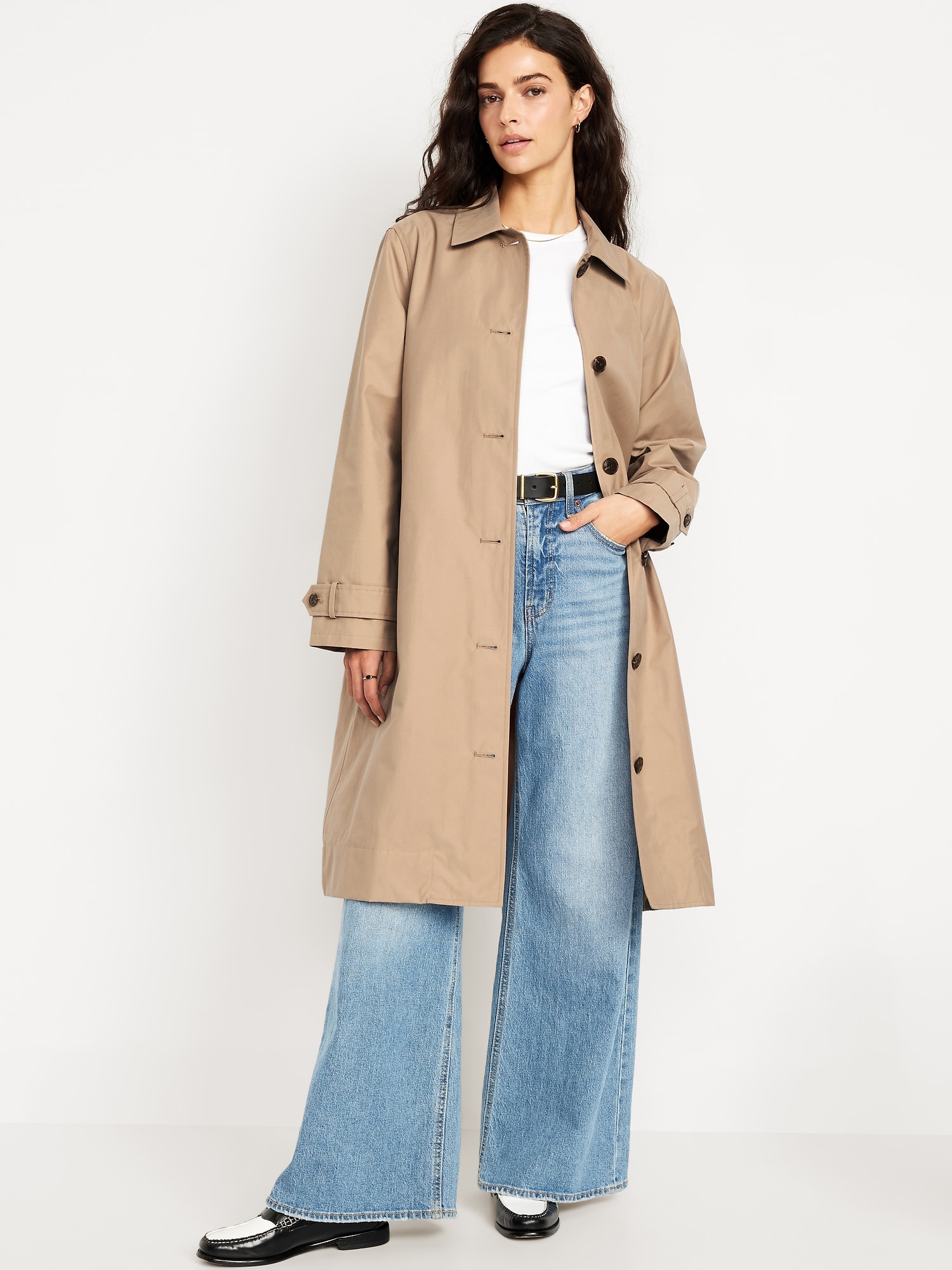 Oversized Water-Resistant Mac Coat | Old Navy