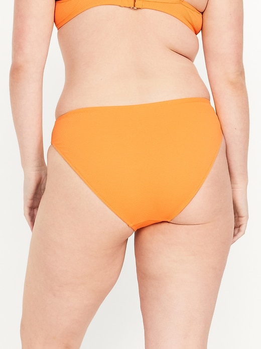 Image number 6 showing, Mid-Rise Textured Bikini Swim Bottoms