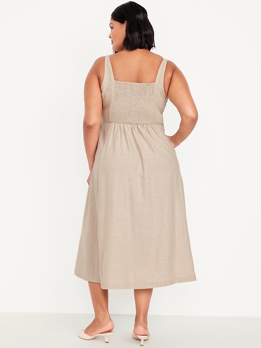 Image number 7 showing, Fit &amp; Flare Linen-Blend Midi Dress