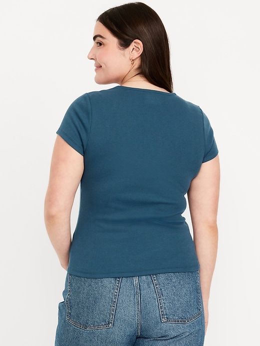 Image number 5 showing, Ribbed Square-Neck T-Shirt