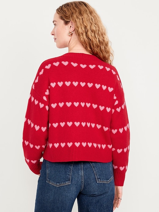 Image number 6 showing, SoSoft Valentine Print Cardigan Sweater