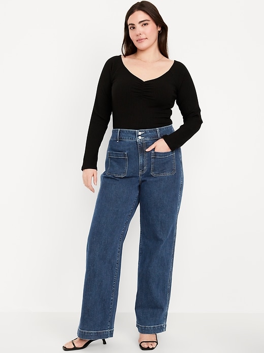 Image number 2 showing, Extra High-Waisted Sky-Hi Mariner Wide-Leg Jeans