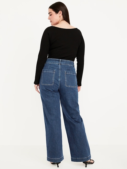 Image number 3 showing, Extra High-Waisted Sky-Hi Mariner Wide-Leg Jeans