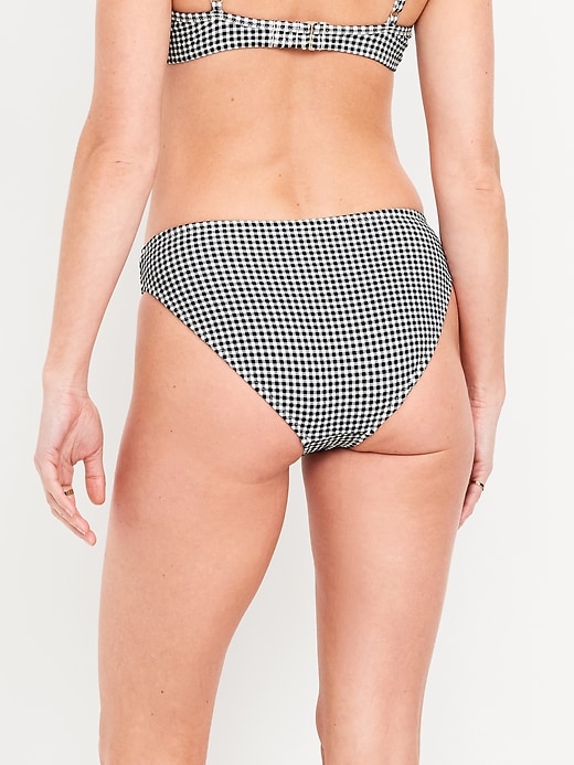 Image number 2 showing, Mid-Rise Textured Bikini Swim Bottoms