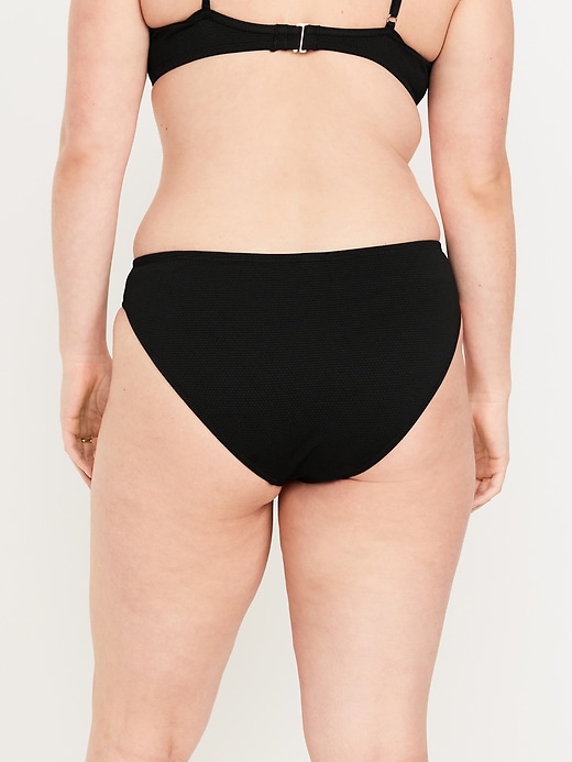 Image number 6 showing, Mid-Rise Textured Bikini Swim Bottoms