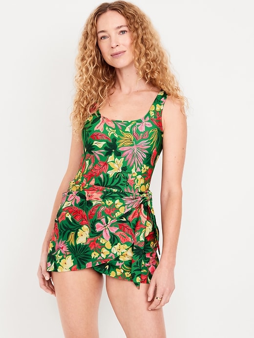 Image number 1 showing, Side-Tie Swim Dress