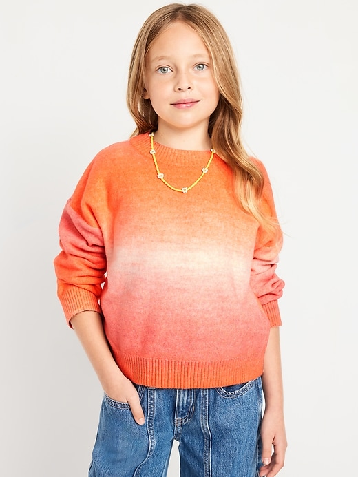 View large product image 1 of 3. SoSoft Crew-Neck Ombré Sweater for Girls