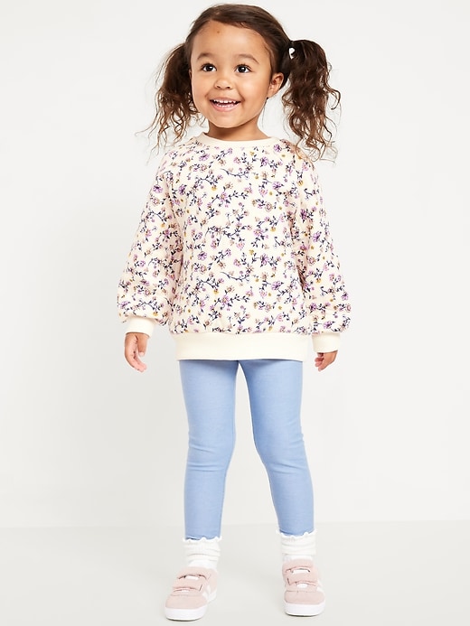 View large product image 1 of 3. Quilted Crew-Neck Sweatshirt and Leggings Set for Toddler Girls