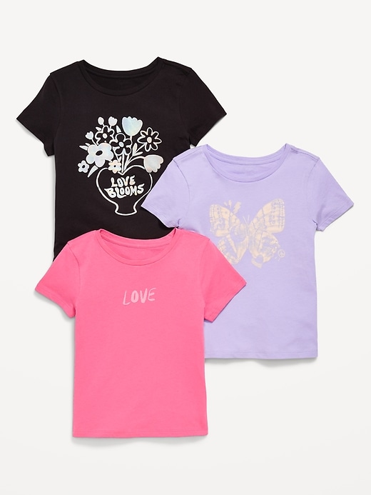 View large product image 1 of 2. Short-Sleeve Graphic T-Shirt 3-Pack for Girls