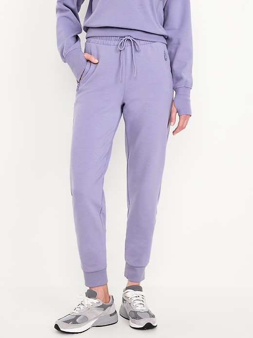 Image number 1 showing, High-Waisted Dynamic Fleece Joggers