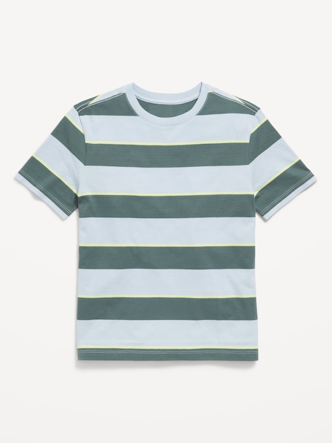 Softest Short-Sleeve Striped T-Shirt for Boys - Blue Stripe