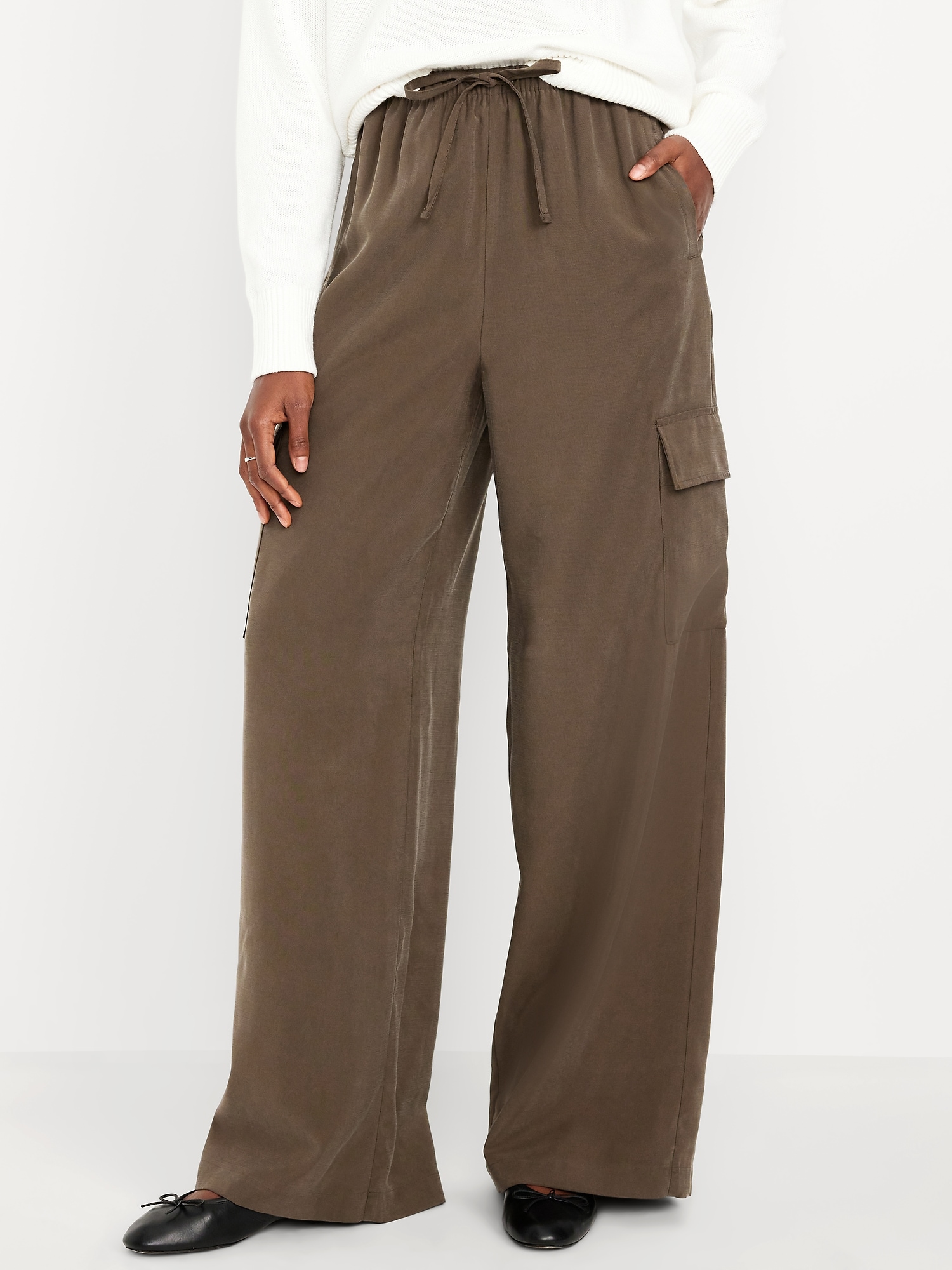 Drapey Cargo Super Wide-Leg Pants