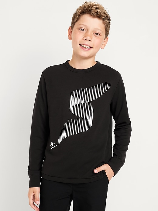 View large product image 1 of 4. Long-Sleeve Waffle-Knit Graphic Performance Top for Boys