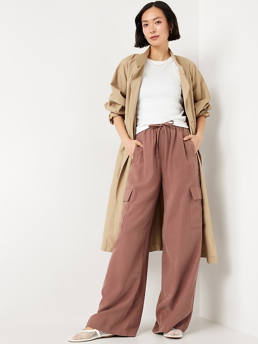 Image number 3 showing, Drapey Cargo Super Wide-Leg Pants