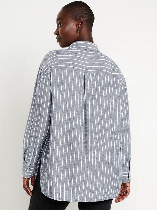 Image number 6 showing, Button-Down Linen-Blend Striped Shirt