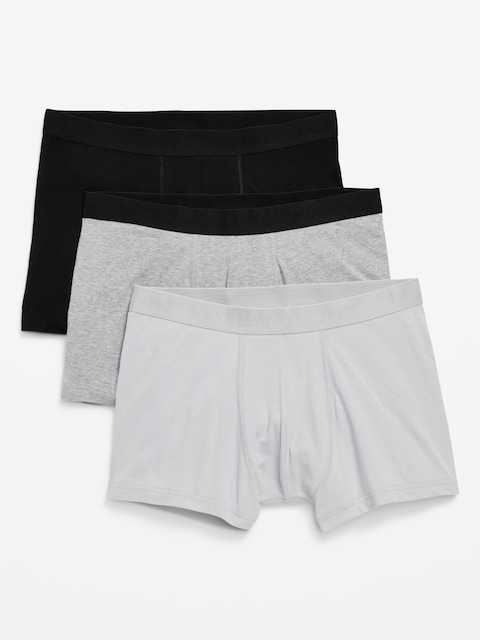 3-Pack Trunks -- 3-inch inseam - Gray Combo