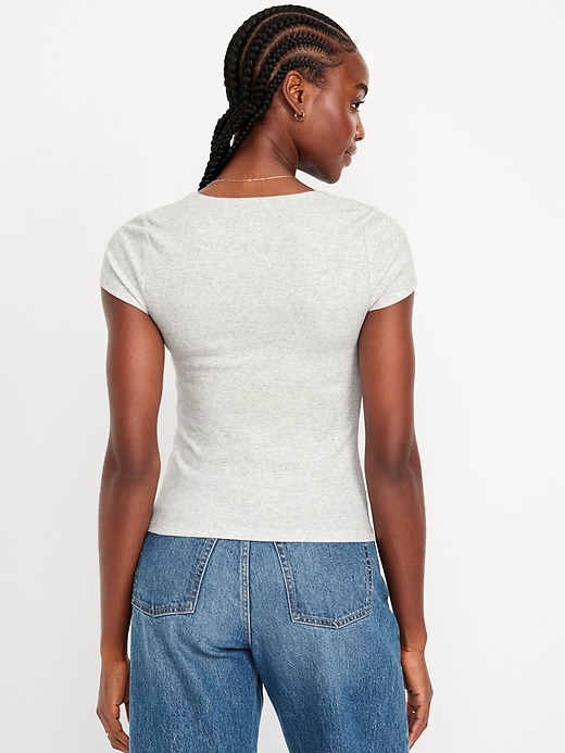 Image number 2 showing, Ribbed Square-Neck T-Shirt