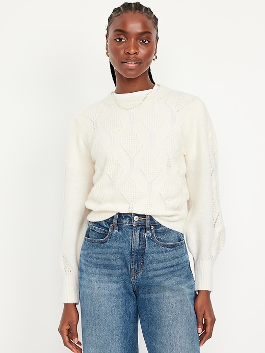 Image number 1 showing, Pointelle Sweater