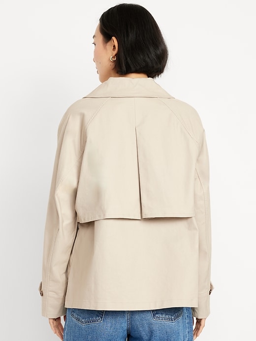 Image number 2 showing, Double-Breasted Short Trench Coat