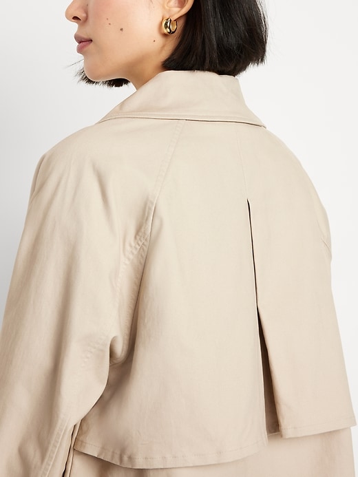 Image number 6 showing, Double-Breasted Short Trench Coat