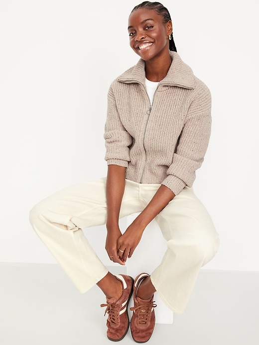 Image number 3 showing, Ribbed Full-Zip Cardigan