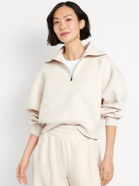 Bounce Fleece Half-Zip Pullover Sweatshirt - Oatmeal Heather