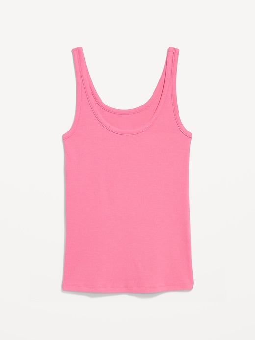 Image number 4 showing, First-Layer Ribbed Scoop-Neck Tank Top