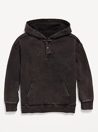 Image number 2 showing, Oversized Fleece Henley Hoodie for Boys
