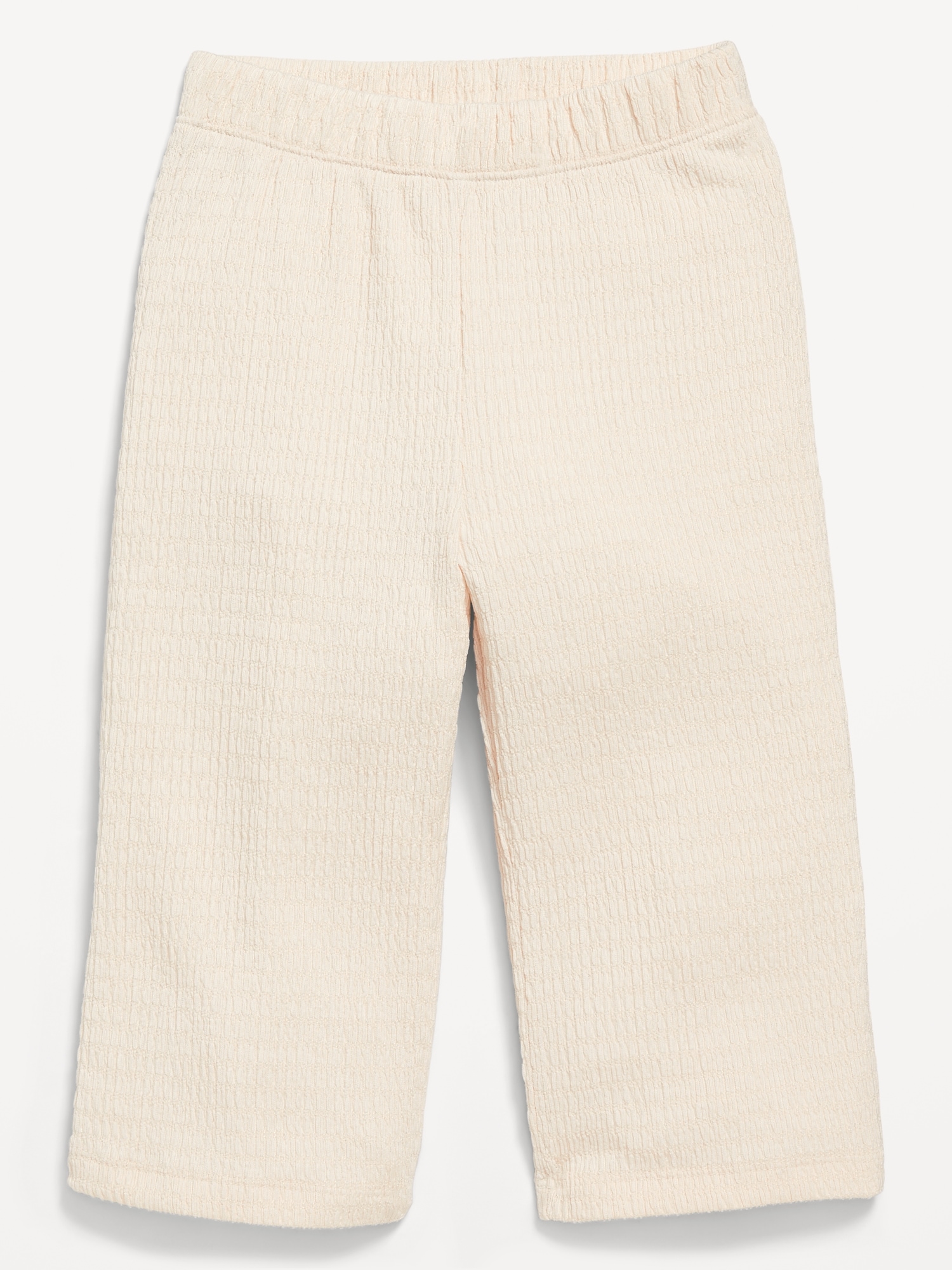 Pull-On Textured Cropped Wide-Leg Pants for Toddler Girls