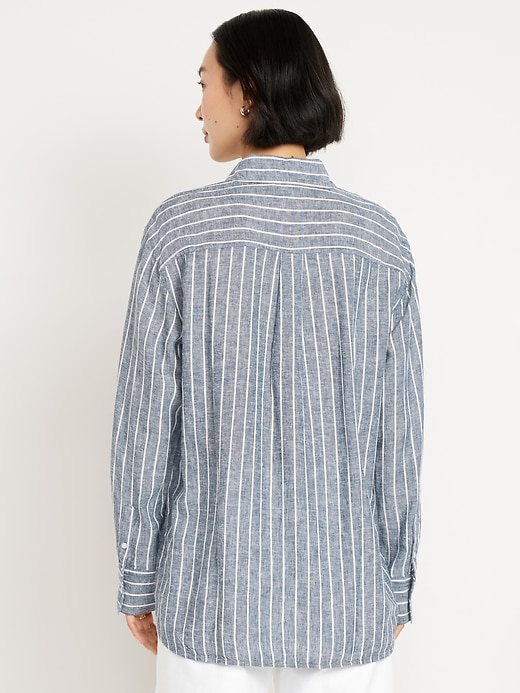 Image number 2 showing, Button-Down Linen-Blend Striped Shirt