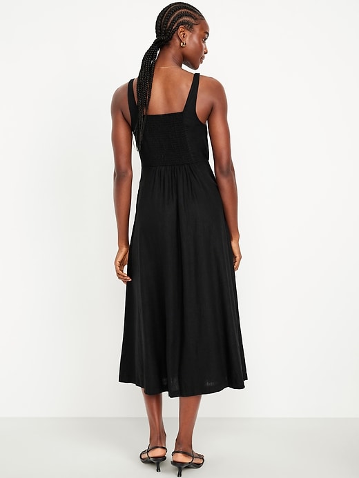 Image number 2 showing, Fit &amp; Flare Linen-Blend Midi Dress