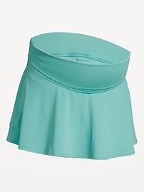 Image number 2 showing, Maternity Rollover-Waist Ruffle PowerSoft Skort