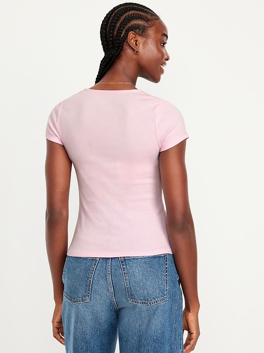 Image number 2 showing, Ribbed Square-Neck T-Shirt