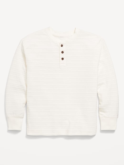 View large product image 2 of 3. Cozy-Knit Long-Sleeve Henley T-Shirt for Boys